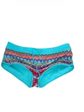 Title Nine Swim Bottoms Women's Medium Blue Tribal Print Boyshort
Bikini Bottom